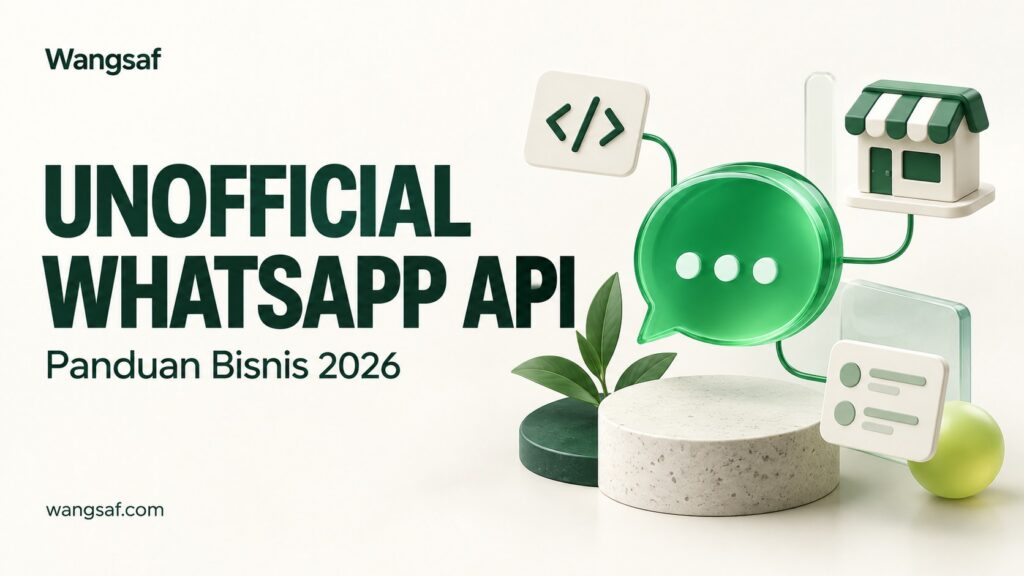 Ilustrasi unofficial WhatsApp API yang menghubungkan aplikasi dengan komunikasi toko