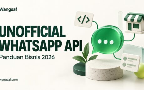 Ilustrasi unofficial WhatsApp API yang menghubungkan aplikasi dengan komunikasi toko