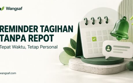 Ilustrasi reminder tagihan WhatsApp dengan kalender dan notifikasi